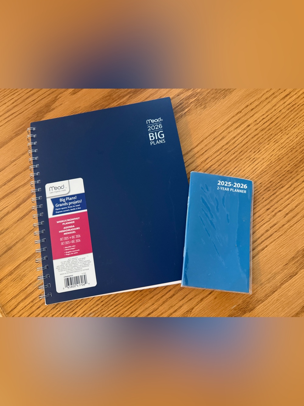 Navy Big Plans Spiral Planner with Blue Pocket Planner